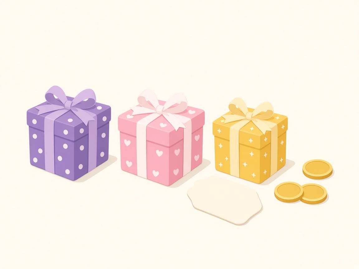 Three small wrapped gifts